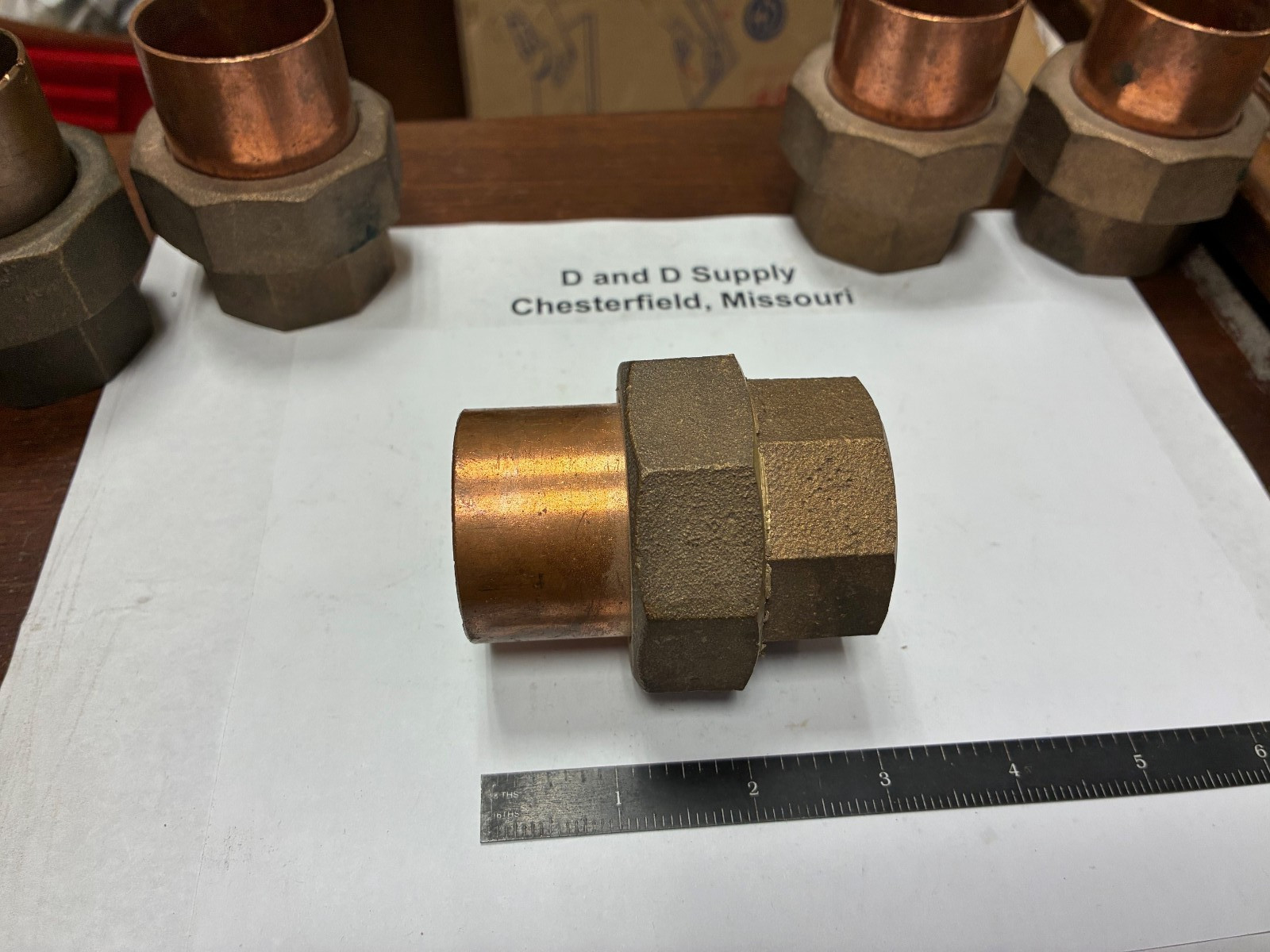 Mueller Industries, 1-1/2" Copper Union, Sweat Connections, C x C, New-Old-Stock