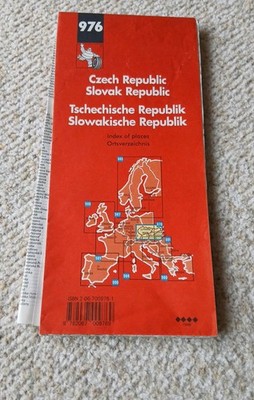 Michelin fold out  Road Map no. 976. For Czech Republic. Slovak Republic. 1996