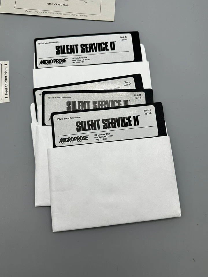 Silent Service II Big Box PC Game 5.25" Disks Manuals, IBM Complete  - Image 3 of 4