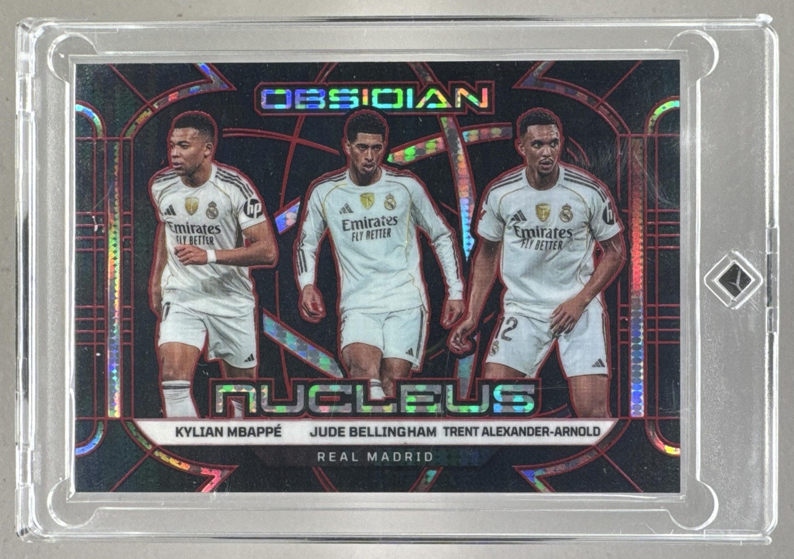 Mbappe Bellingham Alexander-Arnold 2025 Panini Obsidian Red Pulsar Nucleus 36/60