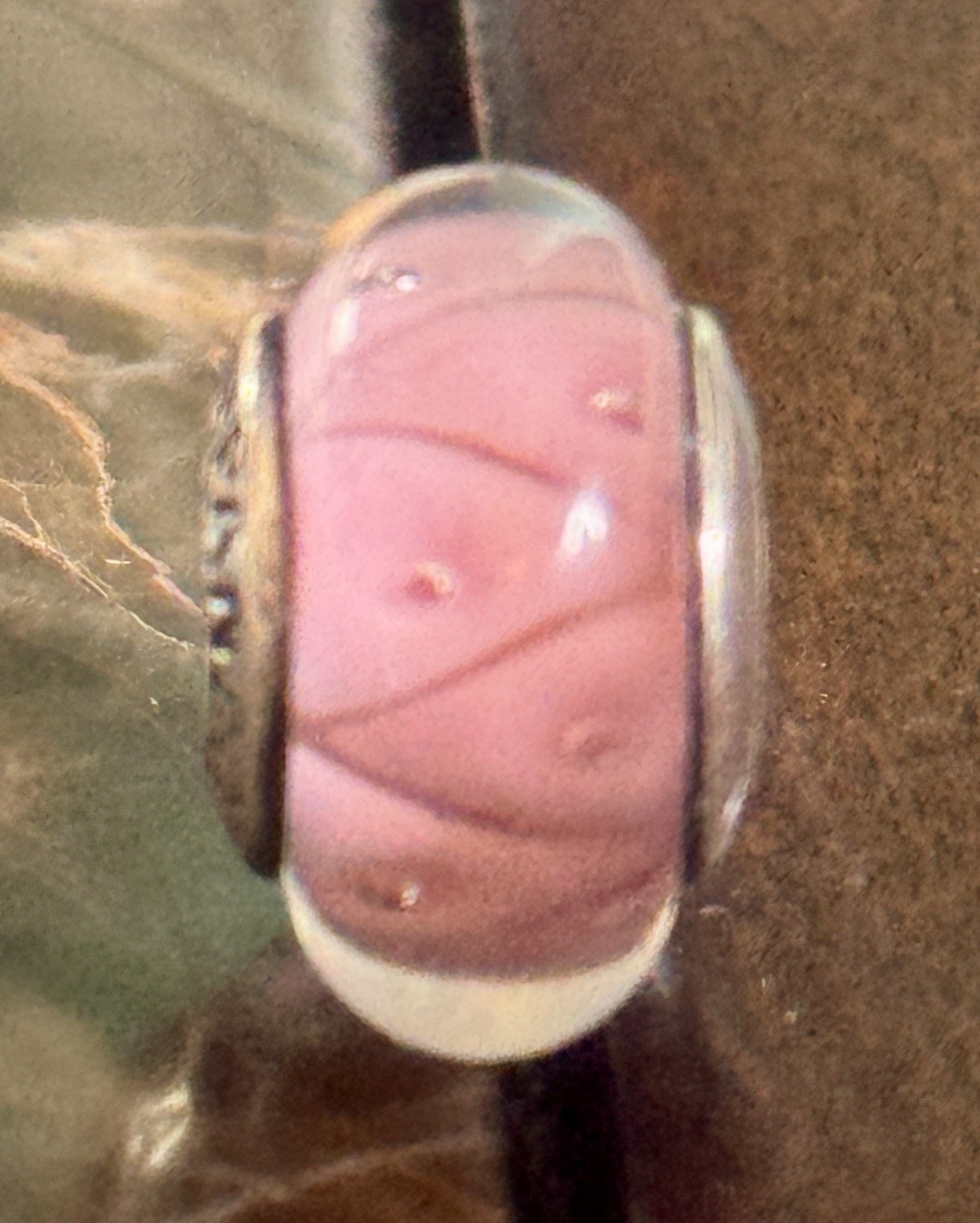 Pandora Zigzag Pink Triangular Sterling Silver Gl… - image 7