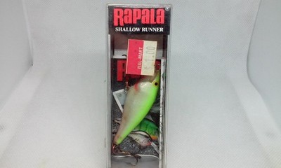 Vtg Rapala Shallow Shad Rap SSR-5 SFC Silver Flu Chartreuse 2'' Fishing 3/16 Lure