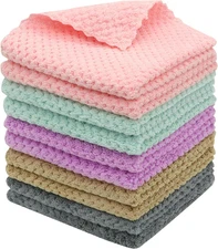 Microfiber Cleaning Cloth Lint Free Cleaning Rags, 10 Pack Fast Drying Dish Rags