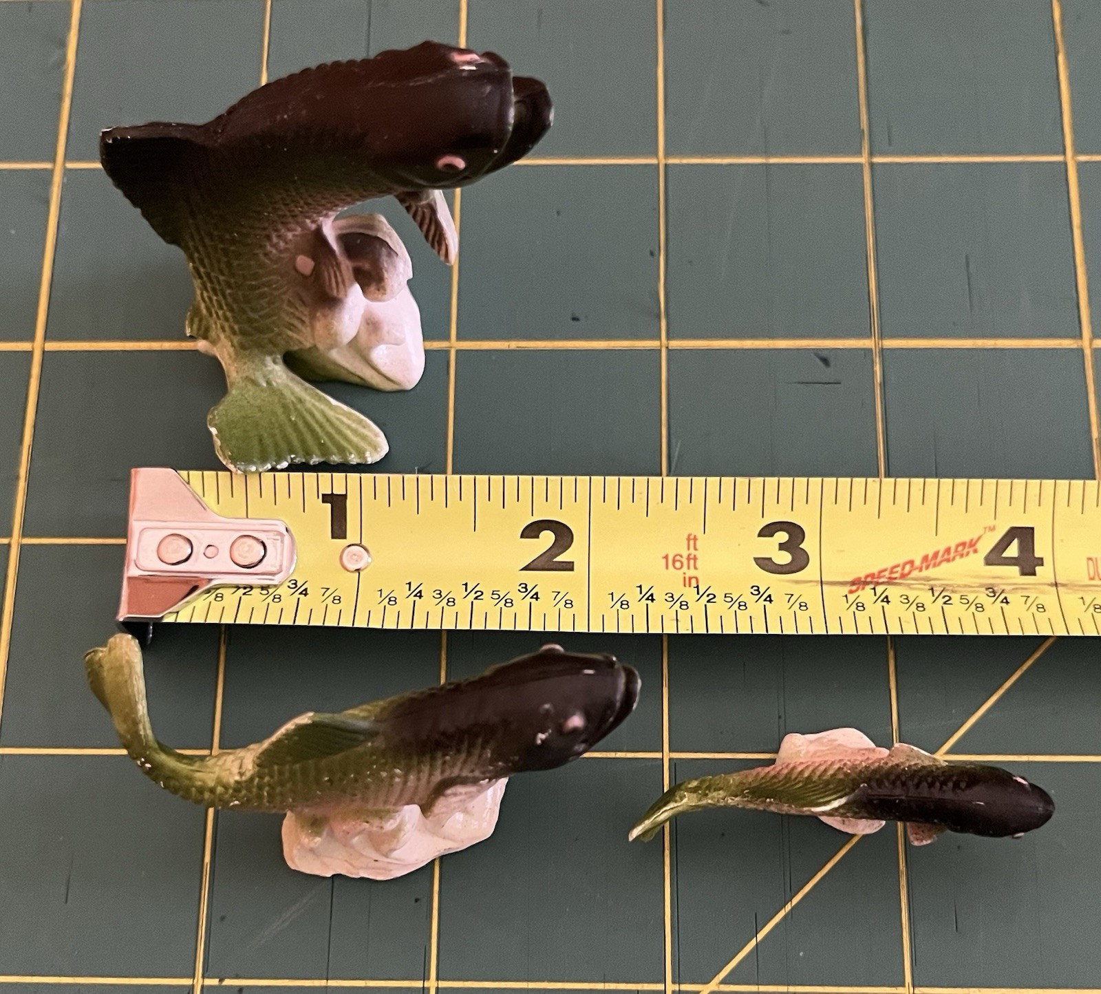 3 Miniature Resin Fish Rainbow Trout Figurines Three Sizes