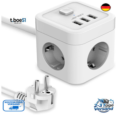 JSVER USB Steckdose 3-fach 15,5W 16A 16