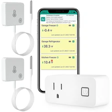 Wifi Freezer Thermometer Alarm, Email Alert, App Notification, 2-Years Data Expo