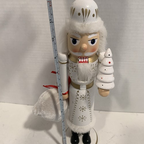 Vintage Father Christmas Nutcracker White 12 In - Picture 9 of 9