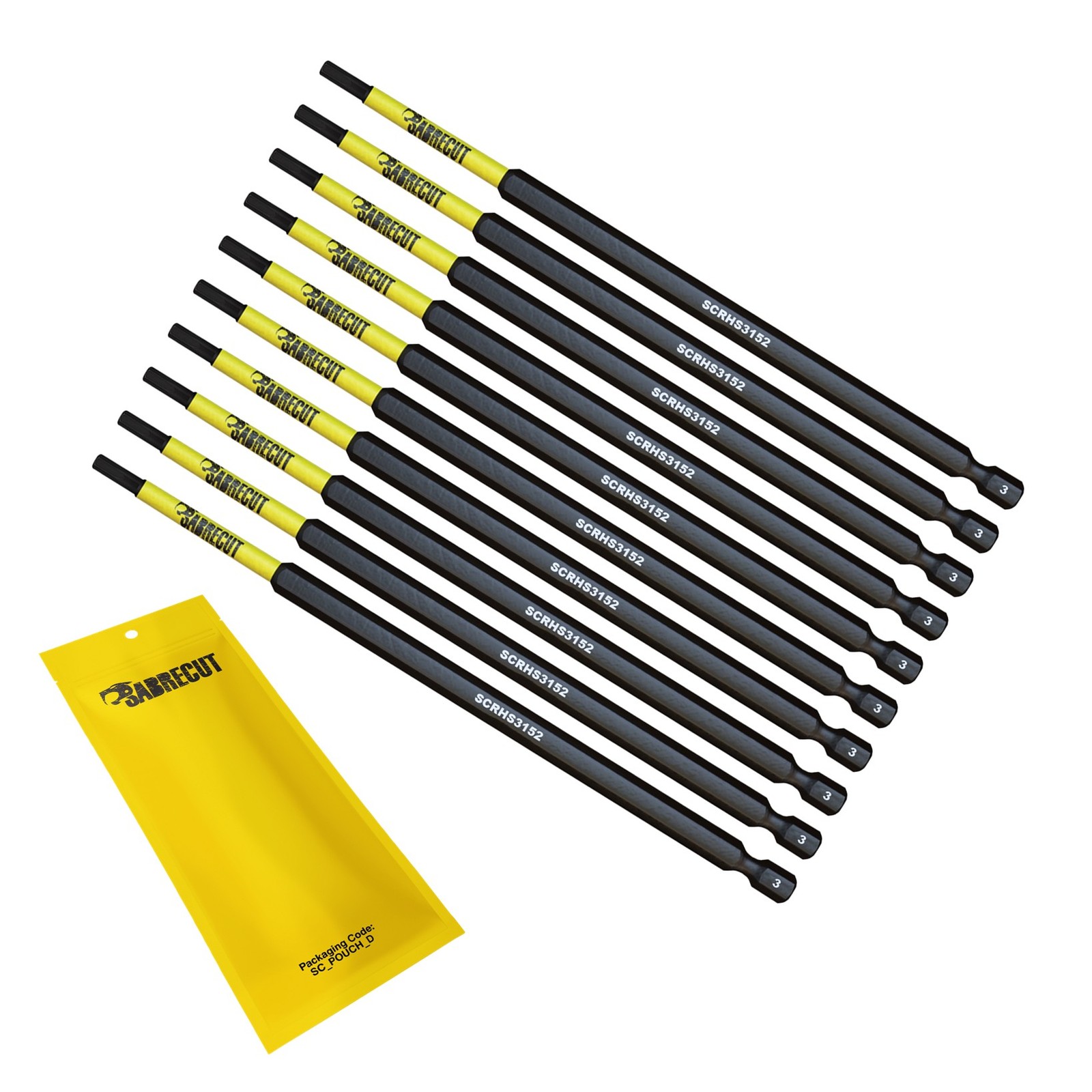 SabreCut Tamper Proof Impact Bits H3 152mm x 10 - Milwaukee DeWalt Professional