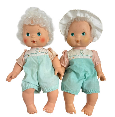 Lot of 2 Vintage 1982 Strawberry Shortcake Baby Blow a Kiss Dolls Apricot