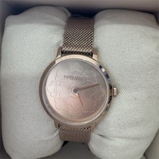 Olivia Burton Rose Gold Mesh Analog Wristwatch with Floral Dial for Women