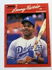 Vintage 1990 Donruss Lenny Harris Los Angeles Dodgers MLB Baseball Card 434 NM