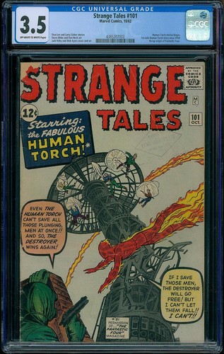 Strange Tales #101 (Marvel 1962) CGC 3.5 ow-wh: Human Torch Covers/Stories Begin