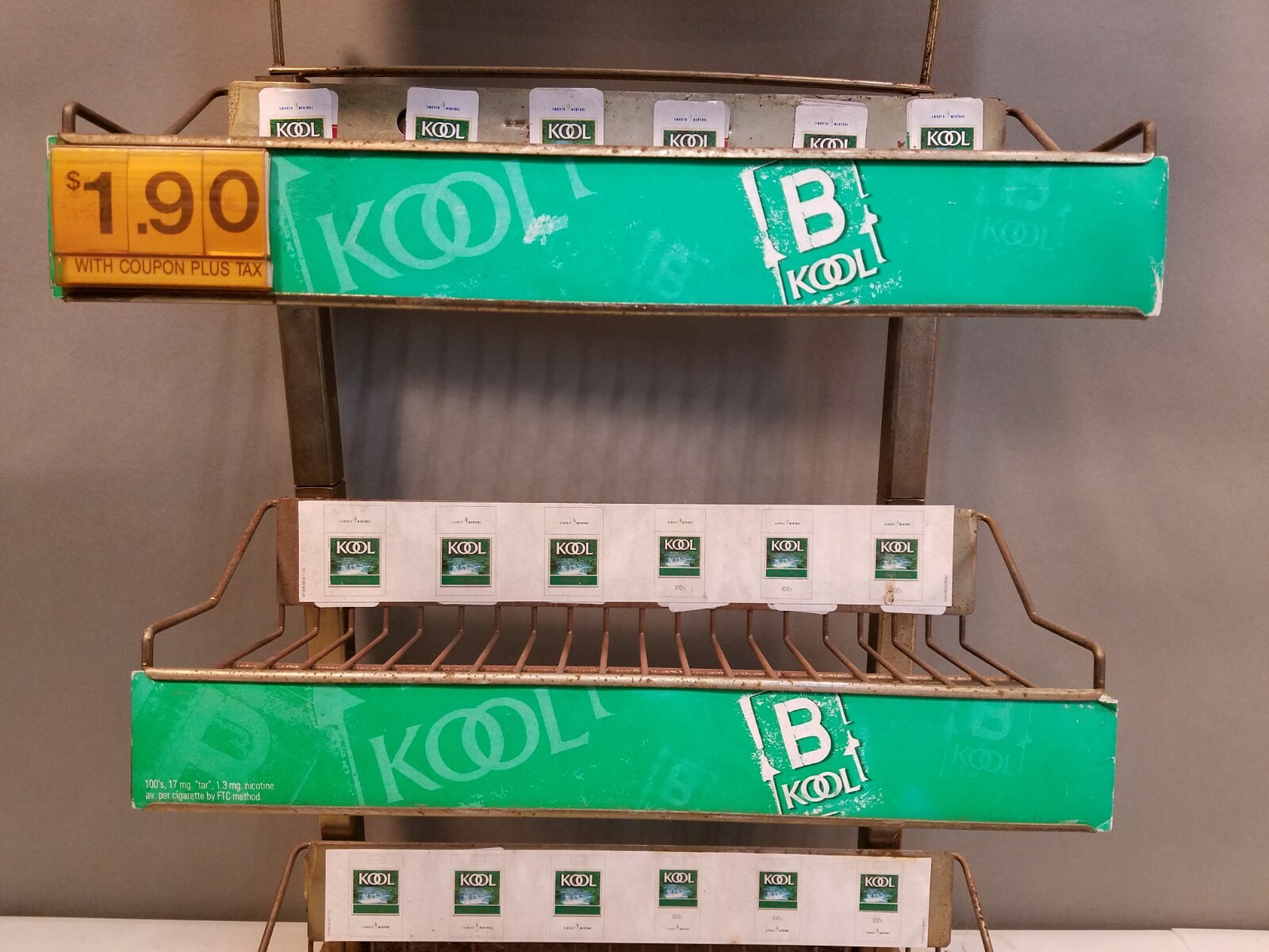 Vintage B KOOL Cigarette Metal Counter Display Advertising Store Sign