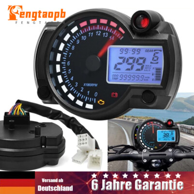 LCD Digital 15000rpm 299 km/h Motorrad Tachometer Tachoanzeige Kilometerzähler 