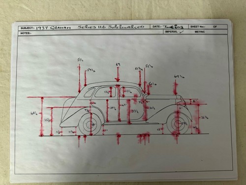 Brooklin Models 1937 Graham Supercharged Sedan BML15 Pattern Drawings and notes - Foto 2 di 8
