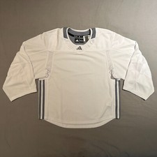 Adidas Three Stripe Youth Goalie Practice Hockey Jersey White adiTeam STK