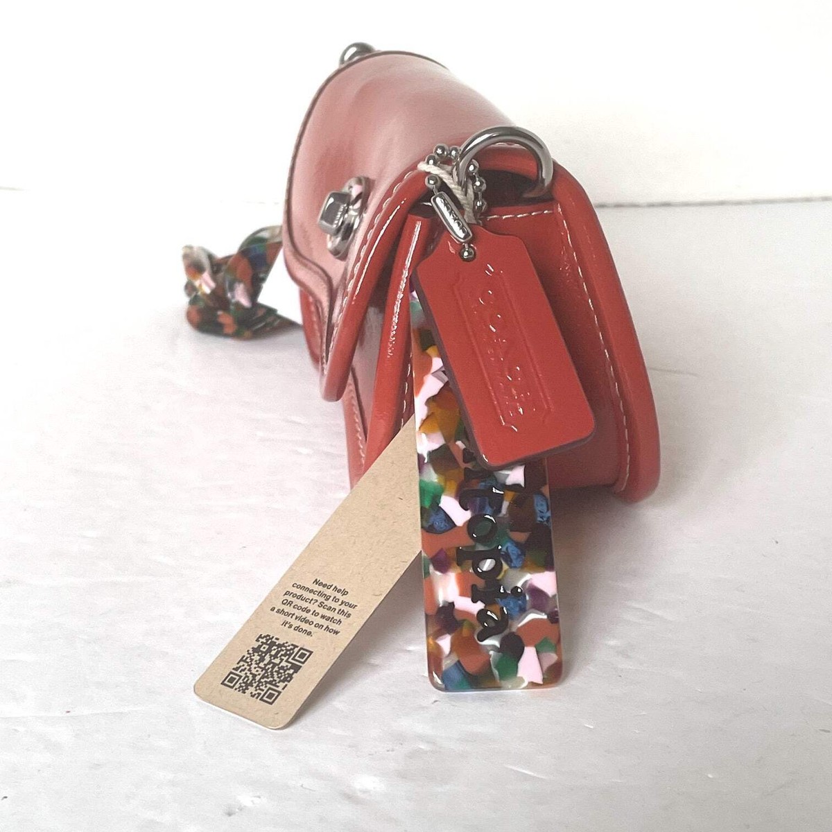 Coach Mini Wavy Dinky Bag Coachtopia Deep Orange Leather CQ853