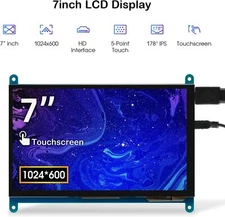 Raspberry Pi Screen 7inch Monitor IPS 1024x600 HDMI Capacative 7'' Touch Screen