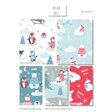 Polar Pals Christmas Fabric FQ 1/2m & bundle penguin bear igloo winter scene ski