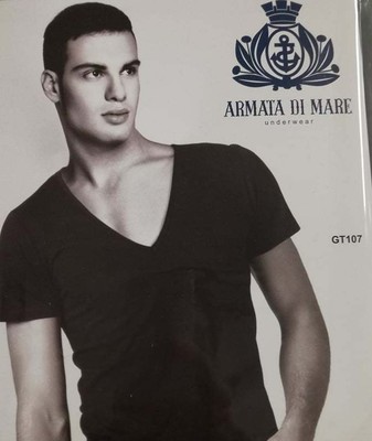 Maglia uomo Armata di Mare GT107 mezza manica scollo V confezione 3 pezzi  cotone | eBay