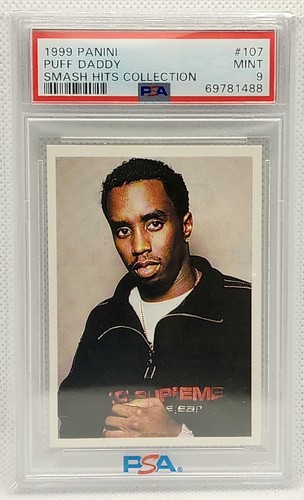 Puff Daddy 1999 Panini Smash Hits Stickers #107 ROOKIE PSA 9 MINT - Picture 1 of 2