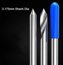 3.175mmShank Taper Spiral Flat Bottom Sharp Knife Woodworking CNC Straight Knife