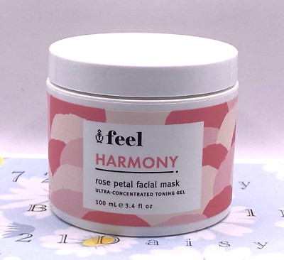 Feel Harmony Rose Petal Facial Mask 100ml 3.4oz Full Size Clear Inner Sealed