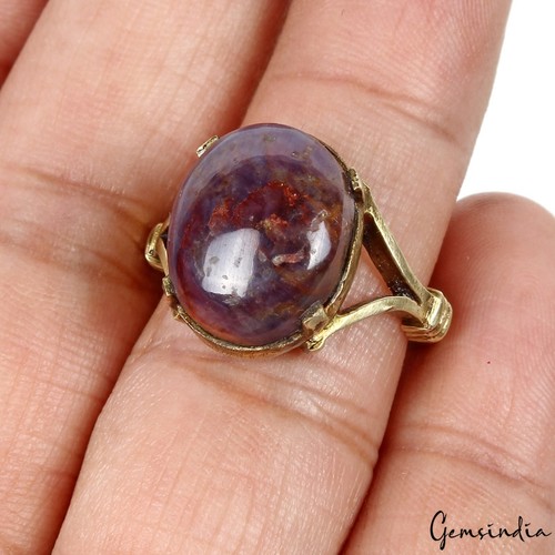 Anillo Ashtadhatu Mezcla Metal 8,20 gramos Estrella Rubí Gema Astrológico Ajustable Unisex - Imagen 2 de 7