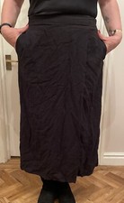 Uniqlo Women's Maxi Skirt S Black Linen with Viscose Long Maxi