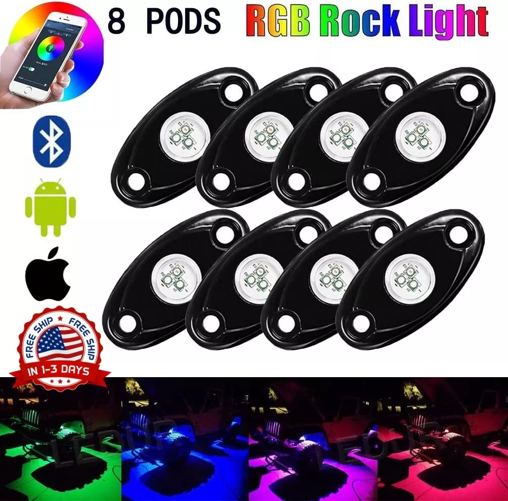 Luces Para Debajo Del Carro Camioneta + Control Remoto De Teléfono LED LUZ  8 set