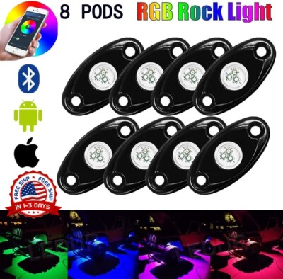 Kit De Luces LED Para Coches RC 1/10 Y 1/8, 4 LEDs Súper Brillantes, Fácil De Instalar