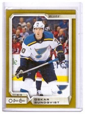 Oskar Sundqvist 2018-19 O-Pee-Chee Gold Parallel Card #348