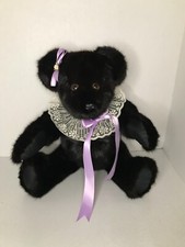 TREASURED TEDDY HANDMADE TEDDY BEAR LARGE 18" REAL FUR USA EXCELLENT COND