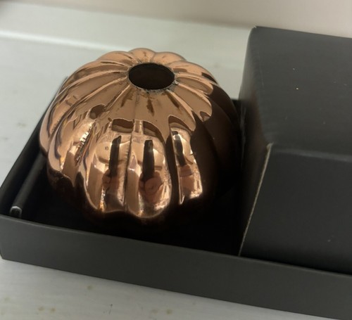 Williams Sonoma Copper Pumpkin Candle Holders Tiny Taper Set - Picture 5 of 7