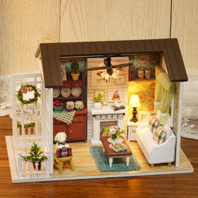 DIY Miniature Dollhouse Kit Mini 3D Wooden House with Furniture