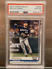 PSA 10 2019 TOPPS Update Rookie #US52  KESTON HIURA {Flawless Slab} Brewers