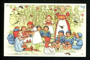 Fantasy Kort Children Vintage postcard Artist Signed Elsa Beskow Kort fantasy  Fantasy Kort