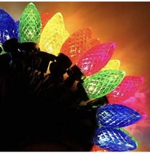 C9 Christmas String Lights Outdoor/Indoor, Extendable 50 LED 49ft Green Wire Str