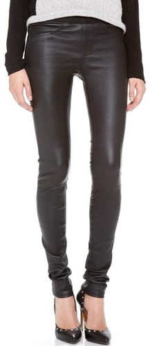 Stretch Plonge LEATHER Leggings Pants 