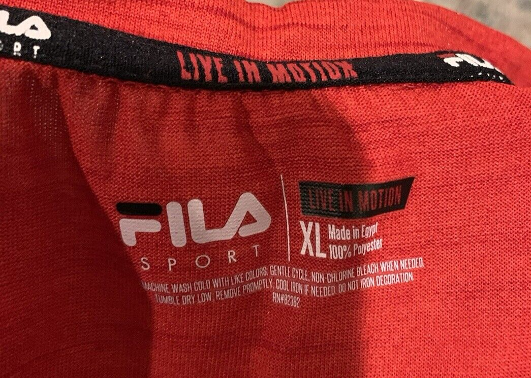 T shirt uomo Fila Sport Live in Motion taglia XL rossa manica corta poliestere