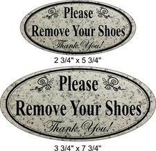 Laser Engraved "Please Remove Your Shoes" Home Business Door Sign