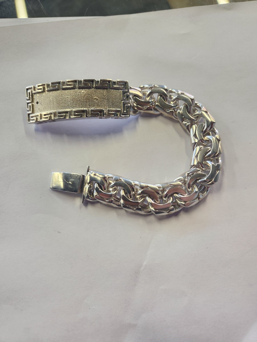 121 Grams 8 Inch Chino Link Bracelet Solid Handmade Versace 925