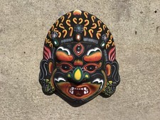 Masque Mahkaka En Papier / Argile, Sculpté À La Main, Népal, PM-8, Neuf !