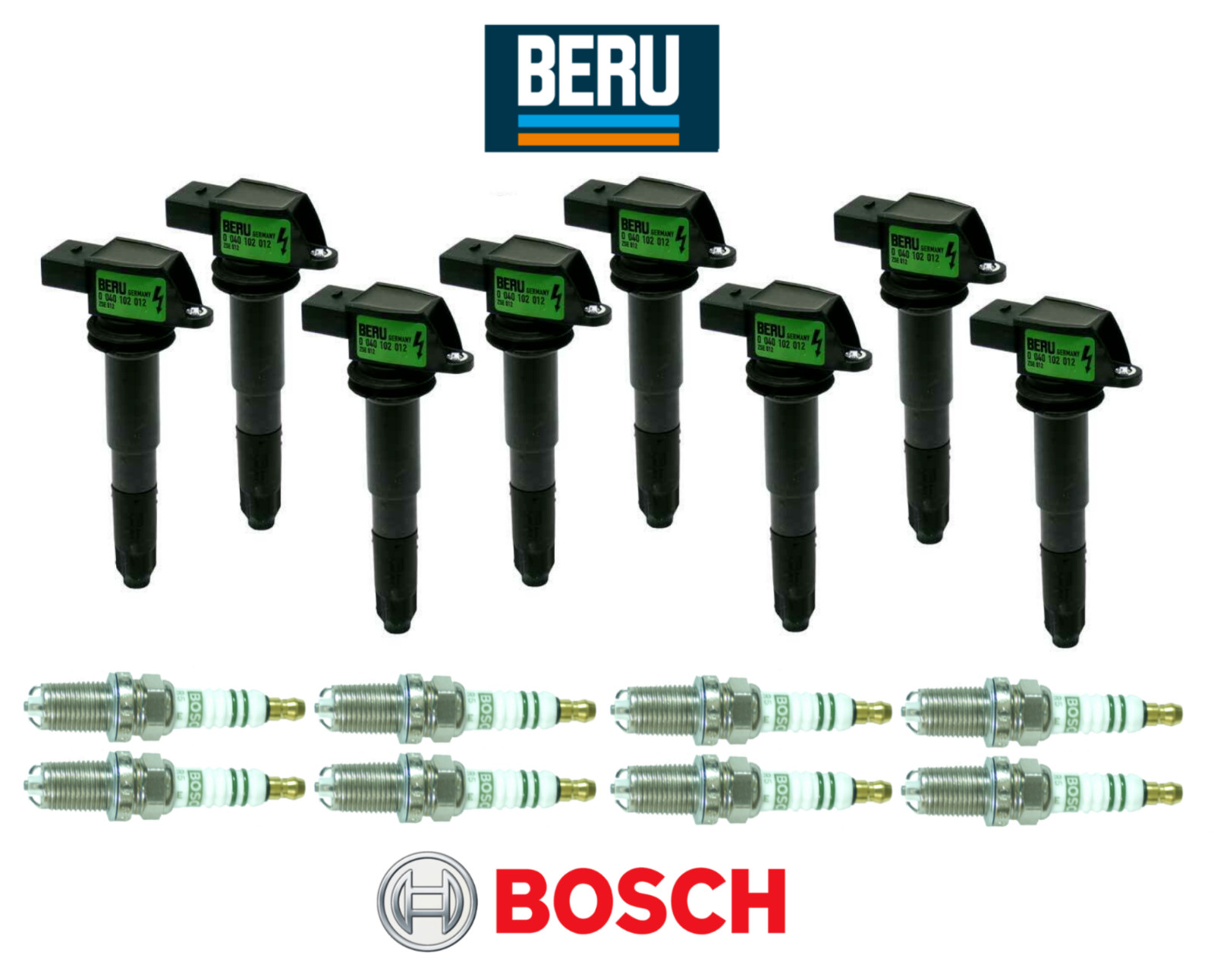 OEM Ignition Coil  Spark Plug 8sets Beru Bosch for Porsche Cayenne S