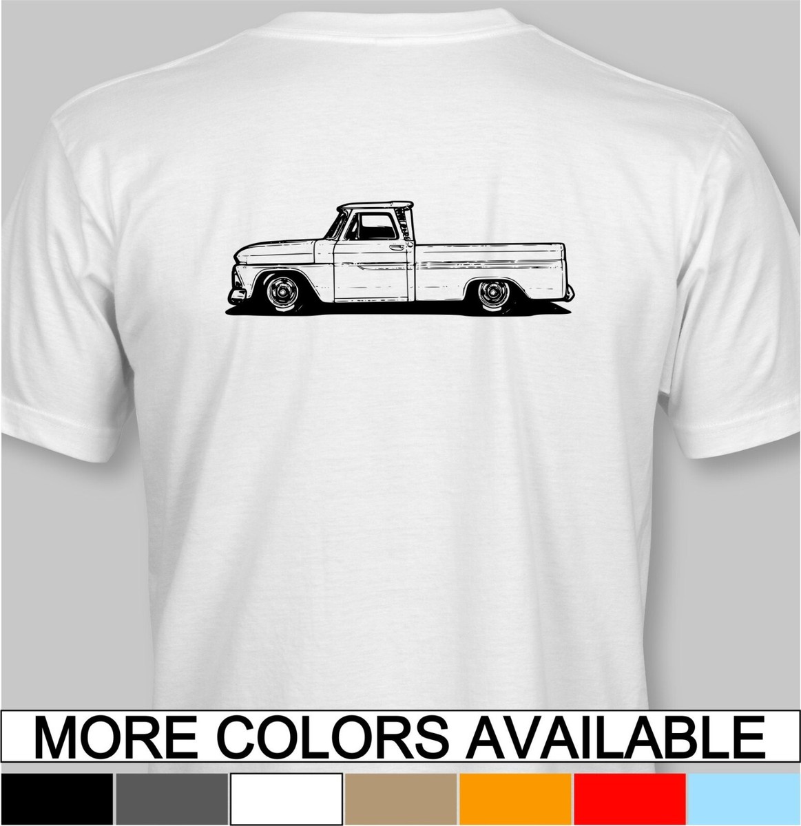 【2plan】Salted Truck Vintage Short Sleeve T-Shirt 64-66 Chevrolet C-10 Shortbed Retro T-Shirt Custom Classic