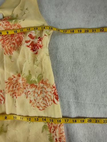 AGB Byer California Womens Yellow Floral Sleeveless Ruffle Hem Dress Size 8 - Picture 9 of 11