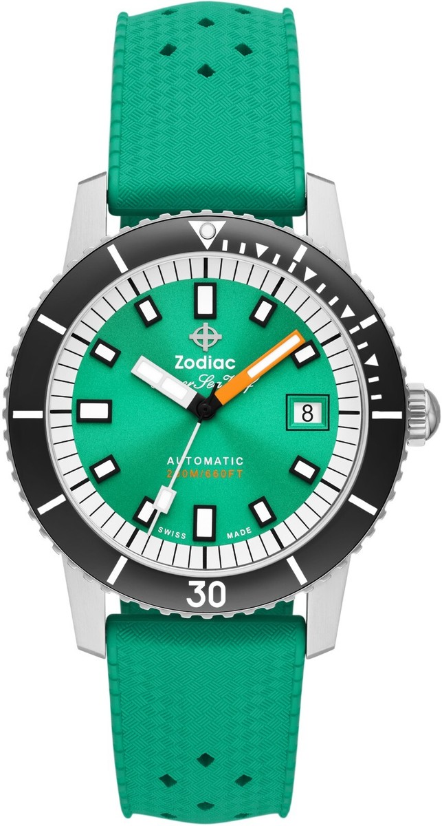 NEW ZODIAC SUPER SEA WOLF COMPRESSION 40MM GREEN DIAL AUTOMATIC