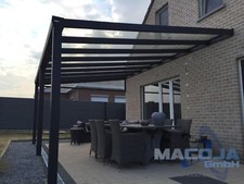Terrassenüberdachung Alu 10 m breit 8 mm VSG Terrassendach SAMOA Carport Glas
