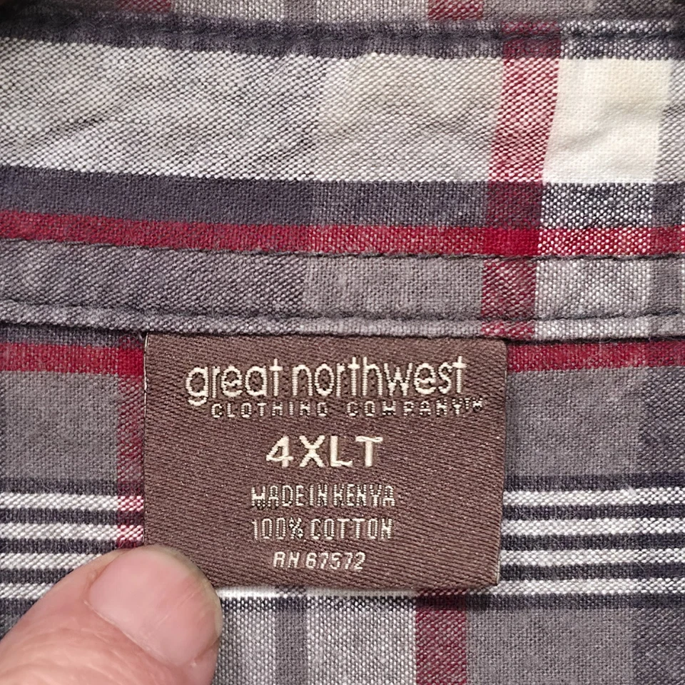 Camisa con botones de manga larga multicolor Great Northwest para hombre talla 4XLT Foto 2 de 4