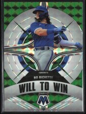 2022 Panini Mosaic Will to Win Green Prizm #WW-4 Bo Bichette Toronto Blue Jays